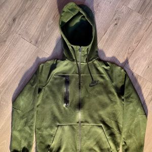 Vintage Nike Swoosh Hoodie Olive Green Size Small